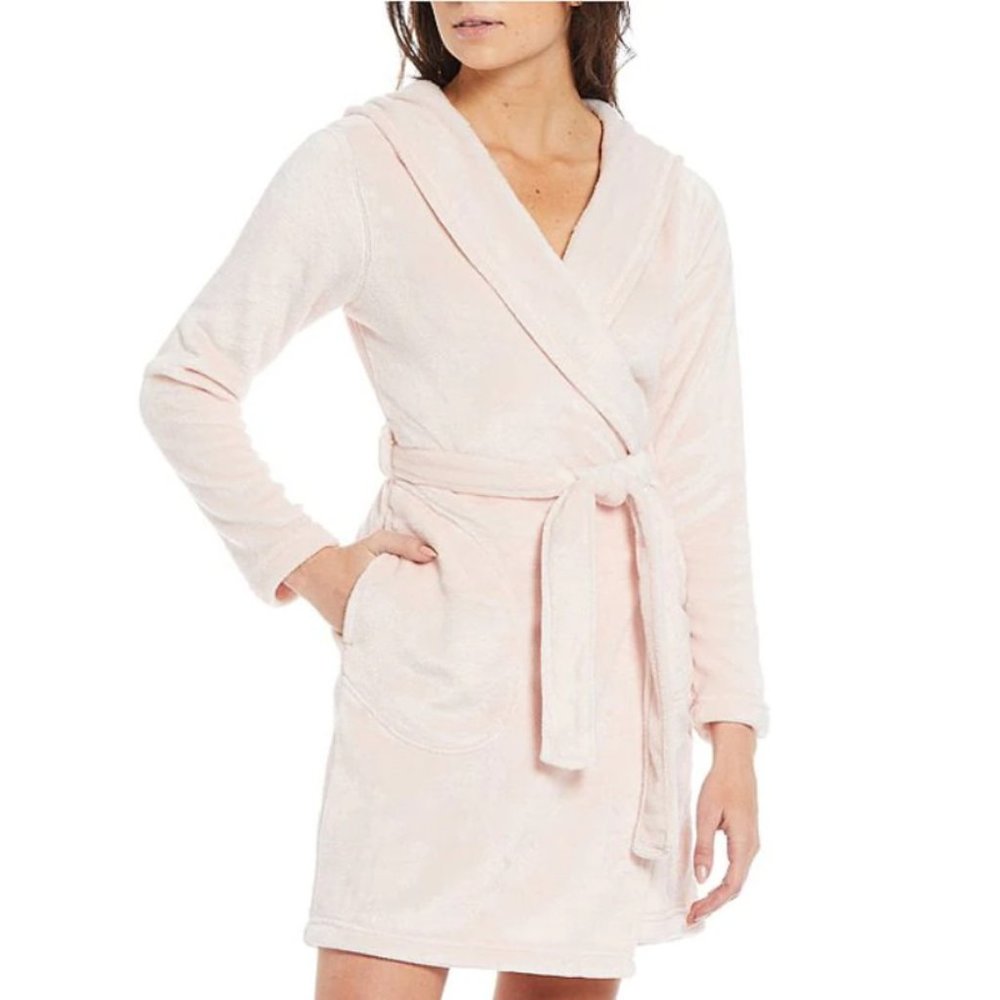 NEW UGG Sizes L, XL,  Miranda Hooded Long Sleeve Fleece Cozy Robe - Ice Pink